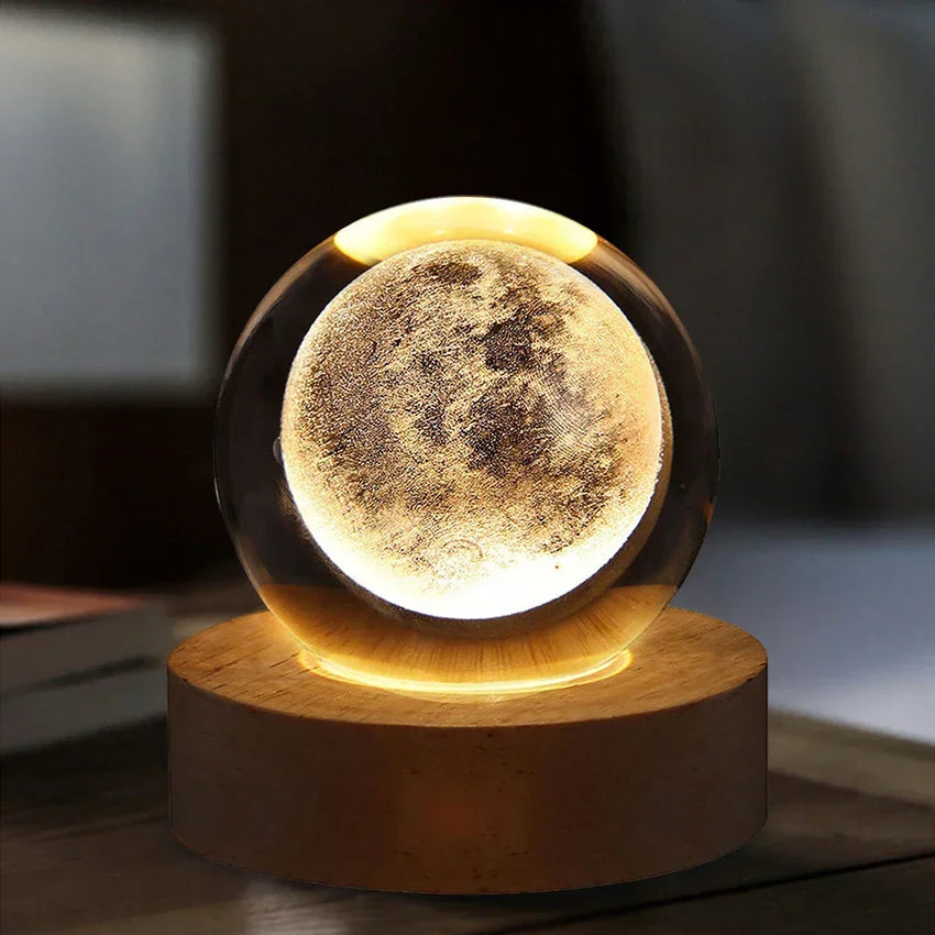 3D Crystal Ball Galaxy Lamp