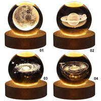 3D Crystal Ball Galaxy Lamp